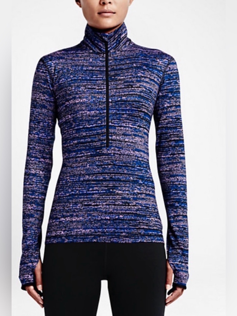 Nike Pro Dri-Fit Women’s Multi Color Half -Zip Long Sleeve Pullover. Large